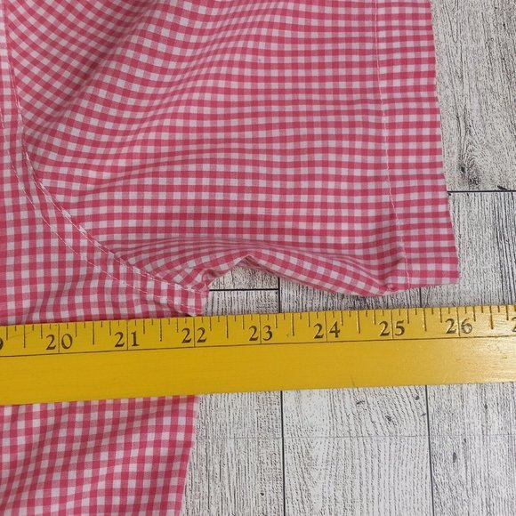 Chaps Shirt Men's Medium Button Up Pink Plaid Short Sleeve Dadcore Camp Outdoor - Picture 10 of 12